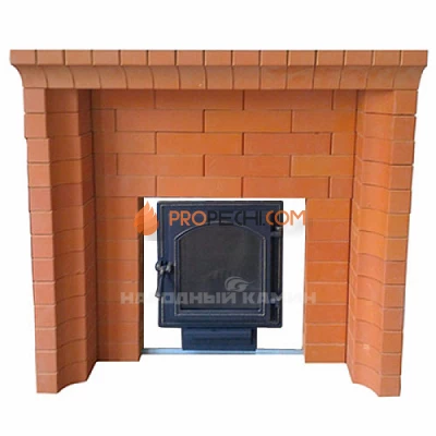 Портал банной печи универсальный из фигурного кирпича (красный)