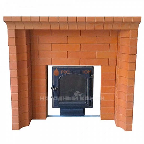 Портал банной печи универсальный из фигурного кирпича (красный)