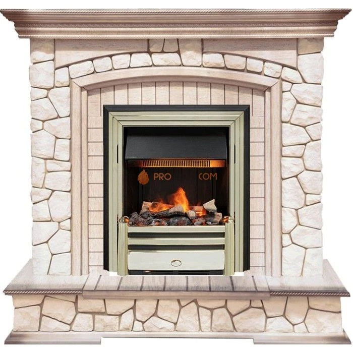 Каминокомплект Dimplex Preston - Белый/Слоновая кость с патиной с очагом Cavendish