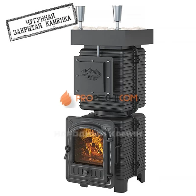 Печь для бани Эверест Легкий пар Профи чугунная ЗК, б/в (под обкладку)