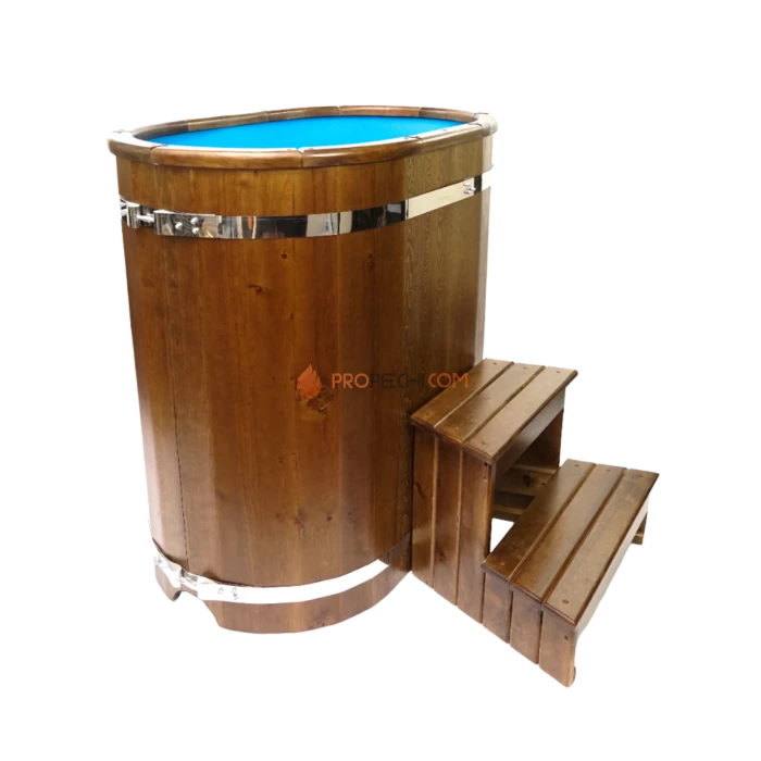 Купель овальная НКЗ STANDARD из кедра, с пластиковой вставкой, 100x78x120 см