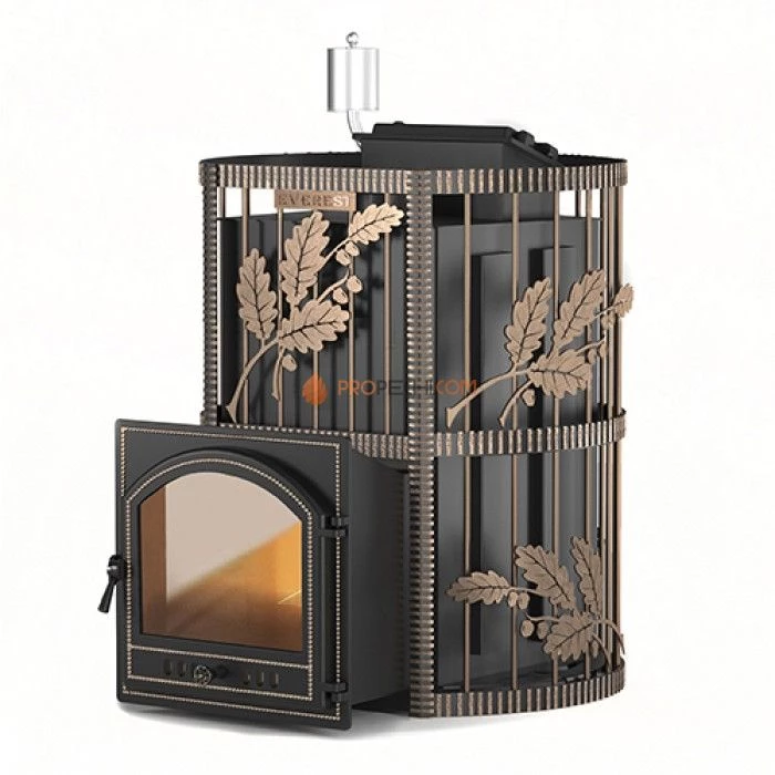 Дровяная печь для бани Эверест INOX 32 (205) Ковка (AISI 430)
