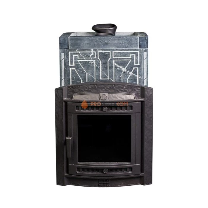 Чугунная печь для бани Атмосфера XL в облицовке Талькохлорит узор №7