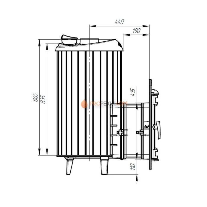 Чугунная печь для бани Атмосфера XL Про ламели Змеевик наборный