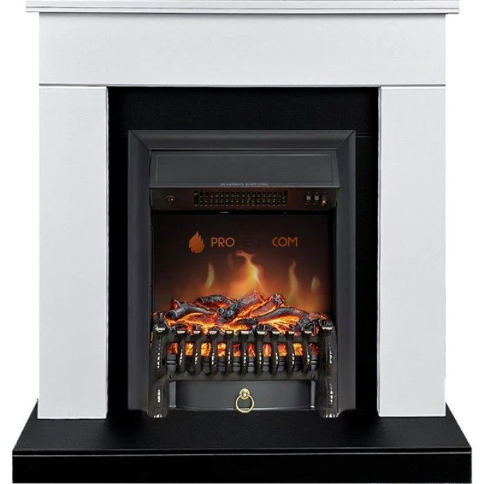 Каминокомплект Royal Flame Bergen (Разборный) - Белый с черным (Ширина 900 мм) с очагом Fobos FX Black