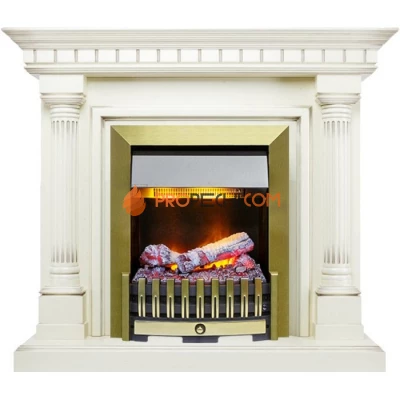 Каминокомплект Dimplex Dallas - Слоновая кость с патиной с очагом Danville Antique Brass FB2