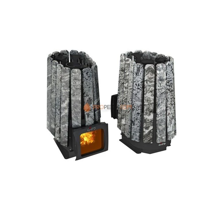 Дровяная банная печь Grill’D Cometa Vega 350 Short Window Max Stone (Серпентинит)