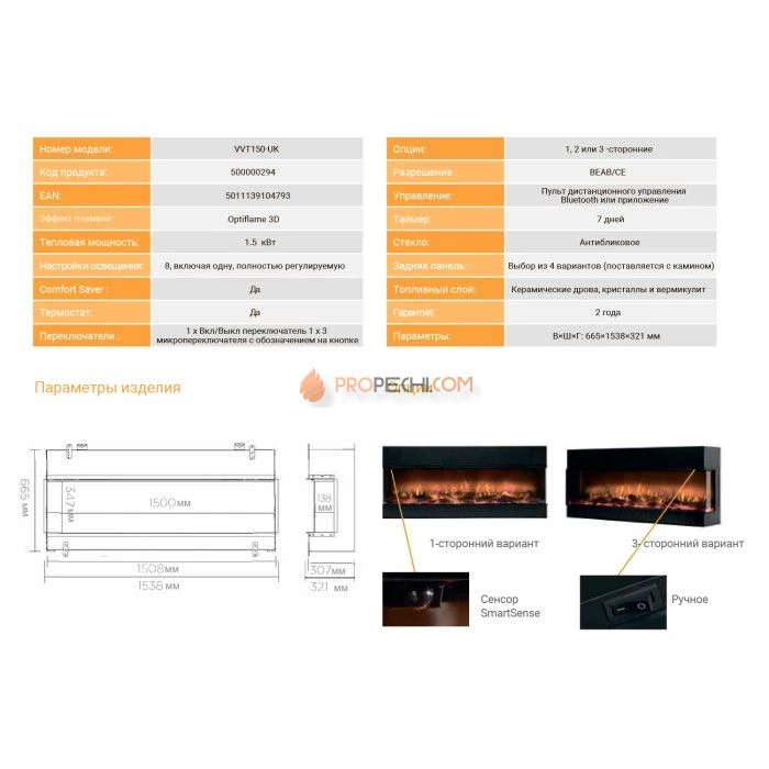 Электрический очаг Dimplex Vivente 150