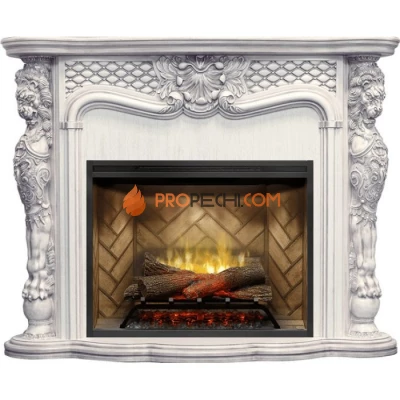 Каминокомплект Dimplex Castle - Слоновая кость с темной патиной с очагом Revillusion RBF30