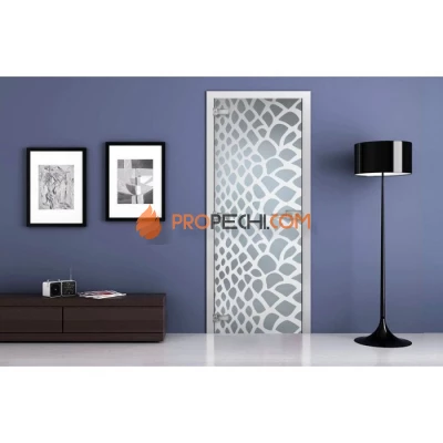 Стеклянная межкомнатная дверь DoorWood с рисунком MG-31 Матовая, 2000х700 мм