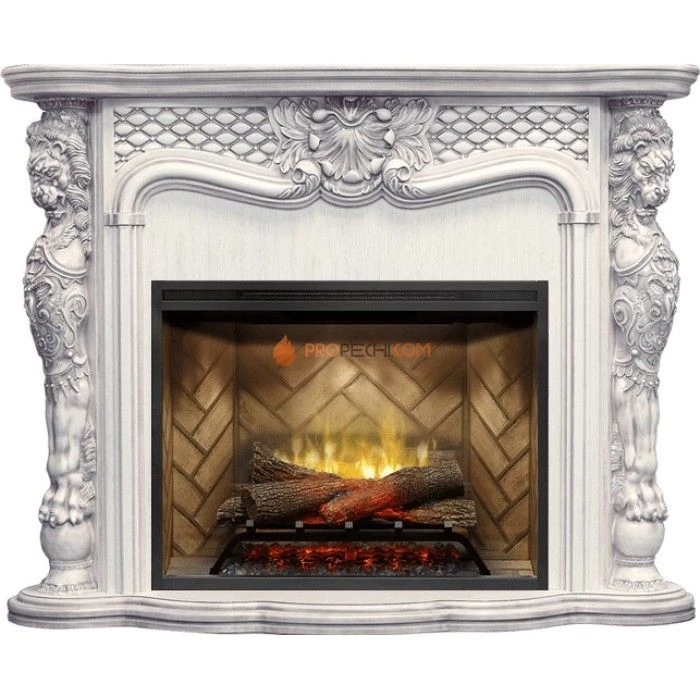 Каминокомплект Dimplex Castle - Слоновая кость с темной патиной с очагом Revillusion RBF30