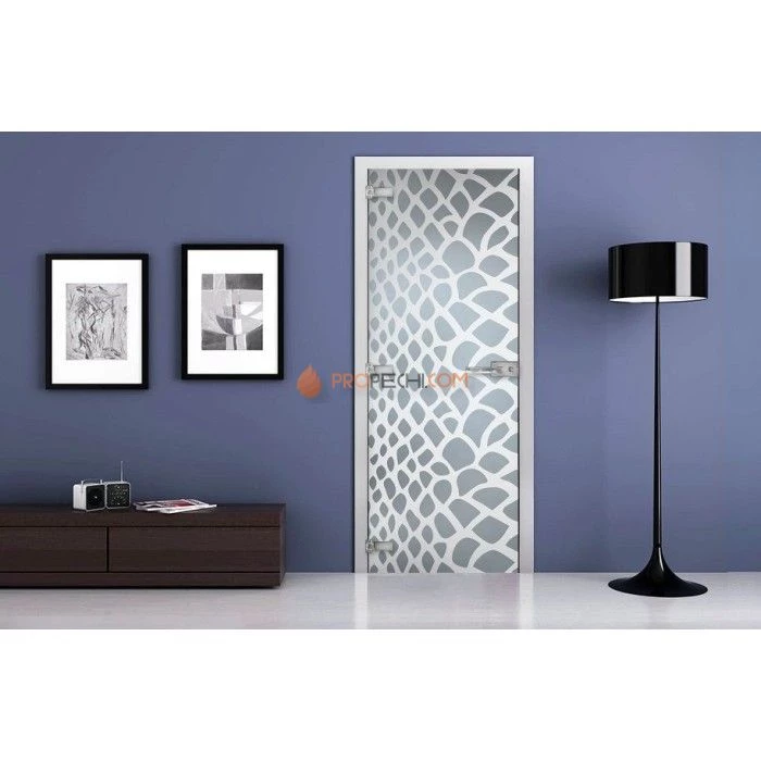 Стеклянная межкомнатная дверь DoorWood с рисунком MG-31 Матовая, 2000х600 мм