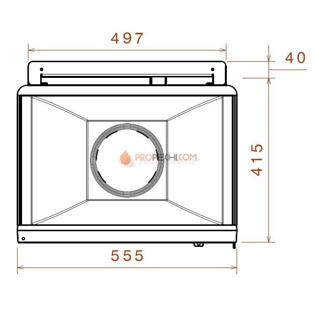 Печь-камин Liseo Castiron LCI 5 GLR Wall, два боковых стекла