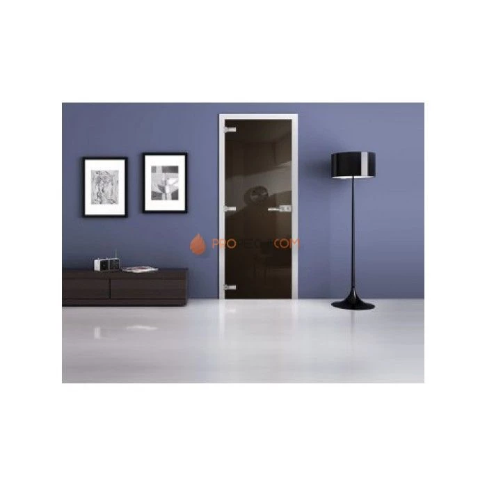 Стеклянная межкомнатная дверь DoorWood с фотопечатью Ral 8019, 2000х800 мм