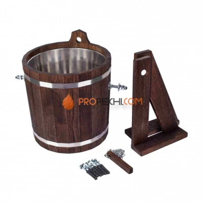 Обливное устройство Woodson с нержавеющей вставкой, 16 л, дуб в тёмном