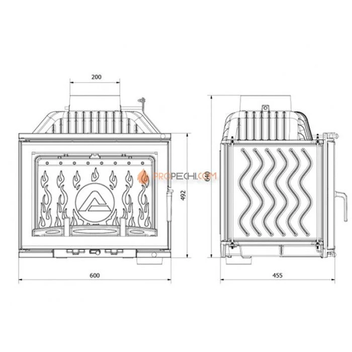 Каминная топка KAWMET W17 Dekor 14 кВт
