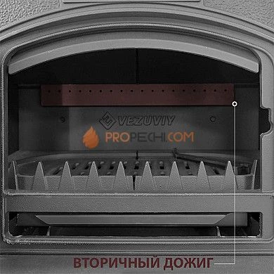 Чугунная печь Везувий KZ-14 S "Антрацит" с плитой