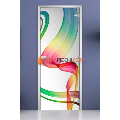 Стеклянная межкомнатная дверь DoorWood с фотопечатью Abstraction-04, 2000х600 мм