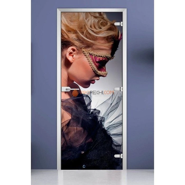 Стеклянная межкомнатная дверь DoorWood с фотопечатью Woman-18, 2000х700 мм