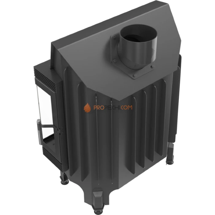 Каминная топка стальная Kratki Blanka 670/570/LP/BS (угловое стекло слева-справа) (12 кВт)