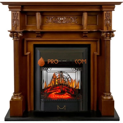 Каминокомплект Royal Flame Oxford - Орех с очагом Majestic FX M Black