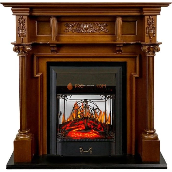Каминокомплект Royal Flame Oxford - Орех с очагом Majestic FX M Black