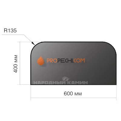 Везувий Лист предтопочный 400х600х2 чёрный