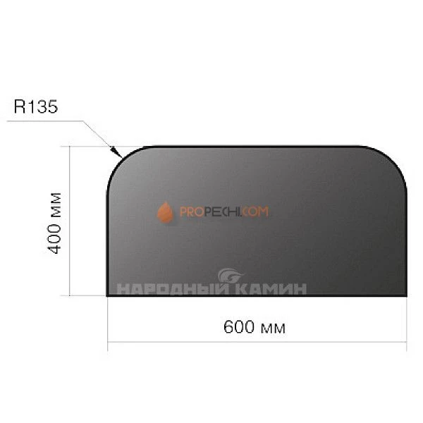 Везувий Лист предтопочный 400х600х2 чёрный