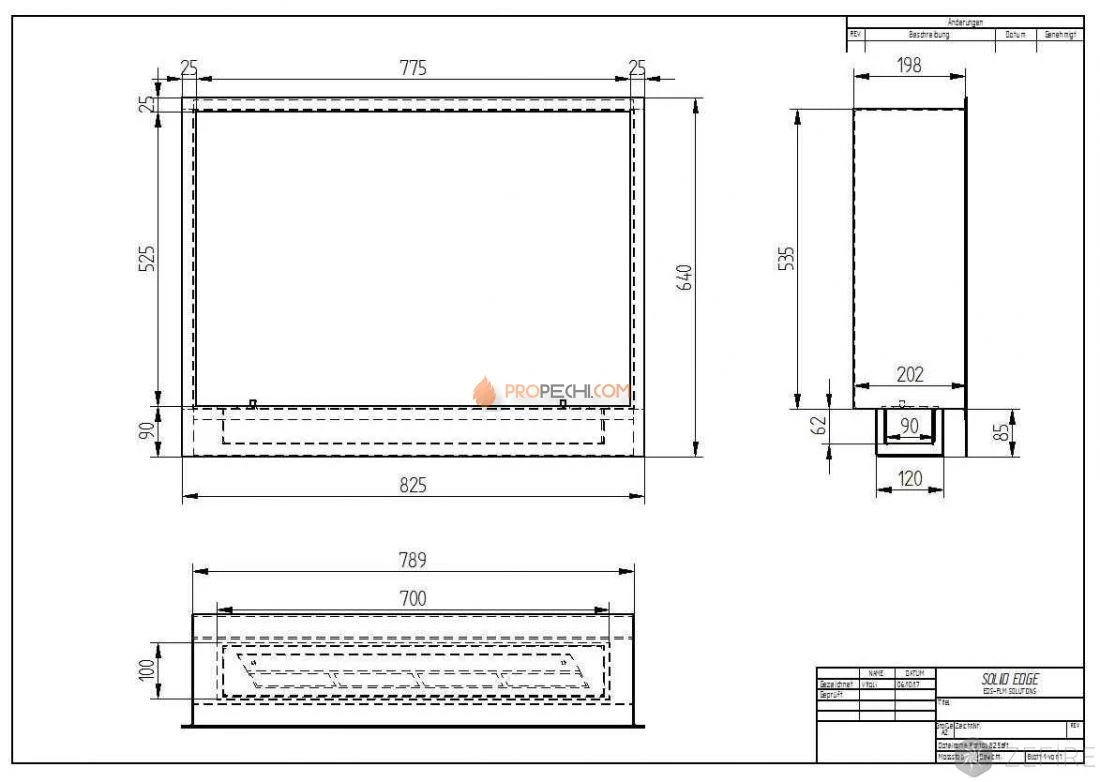 Биокамин Zefire Standart 825 для встраивания в портал