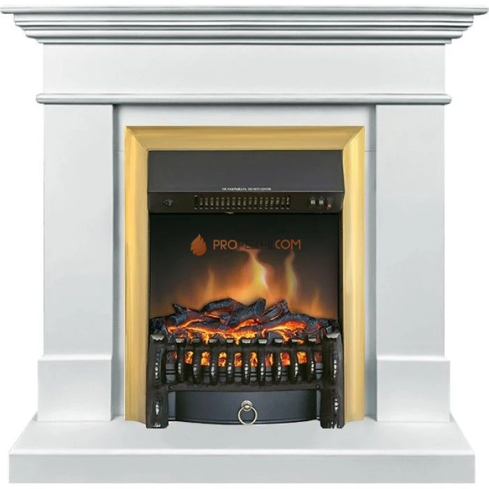 Каминокомплект Royal Flame California SFT - Белый с очагом Fobos FX Brass