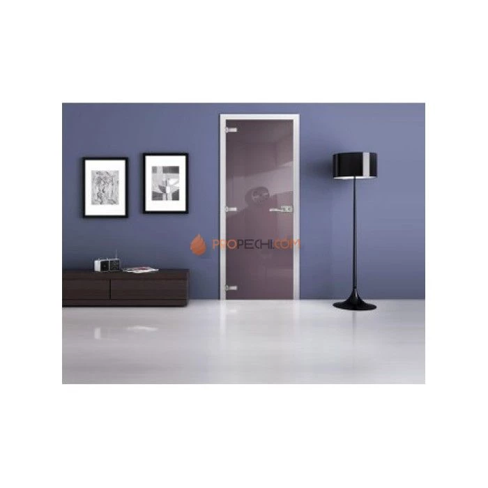 Стеклянная межкомнатная дверь DoorWood с фотопечатью Ral 4009, 2000х800 мм