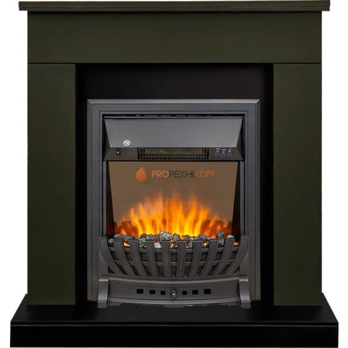 Каминокомплект Royal Flame Bergen (Разборный) - Темная олива (Ширина 900 мм) с очагом Aspen Black