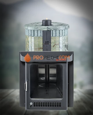 Банная печь Ферингер ПФ Оптима Жадеит перенесенный рисунок + Жадеит бучардированный