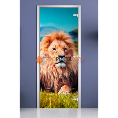 Стеклянная межкомнатная дверь DoorWood с фотопечатью Animals-15, 2000х700 мм