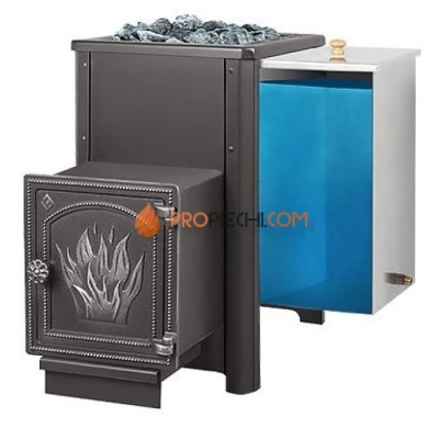 Дровяная печь для бани Везувий Русичъ АКВА 16 (ДТ-4) с баком 49л