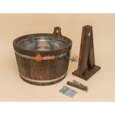 Обливное устройство Woodson с нержавеющей вставкой, 17 л., дуб в темном