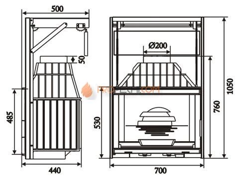 Каминная топка Invicta Grand Vision 700 с контргрузом