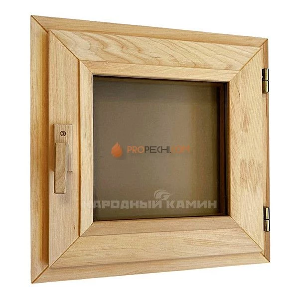 Окно для бани 60х60 стекло бронза, ольха