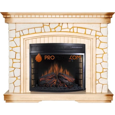 Каминокомплект Royal Flame Glasgow - Слоновая кость с патиной с очагом Dioramic 28 LED FX