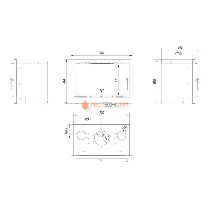 Каминная топка Kratki ARKE/80 (12 кВт)