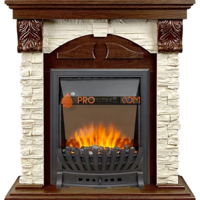 Каминокомплект Royal Flame Dublin (Разборный) - Орех каньон / Сланец с очагом Aspen Black