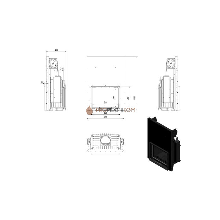 Каминная топка Kratki Maja/G (гильотина)