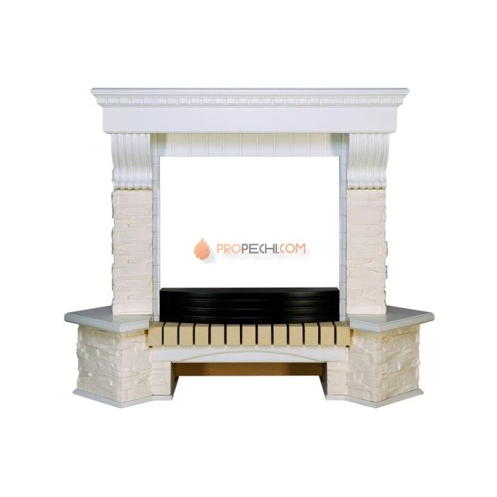 Каминокомплект Royal Flame Pierre Luxe угловой - Белый / Сланец белый с очагом Dioramic 25 LED FX