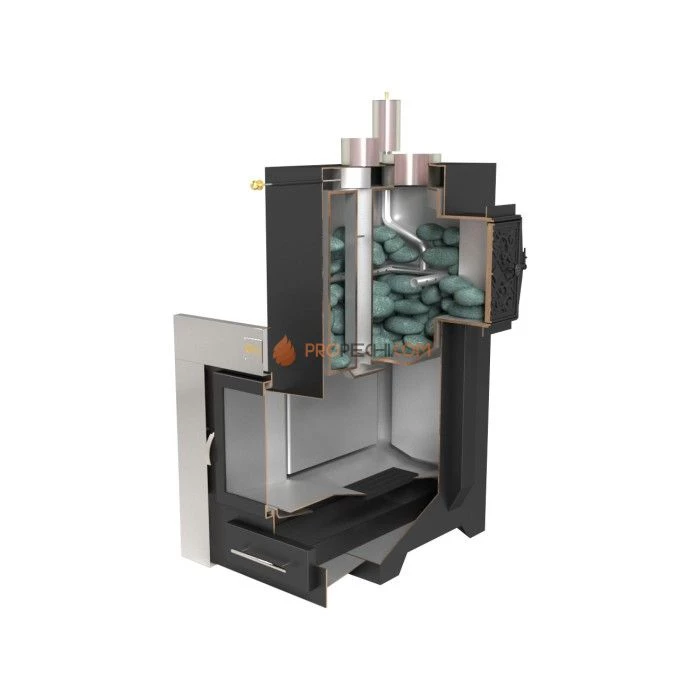 Дровяная печь для бани ИзиСтим Геленджик М2 Левая