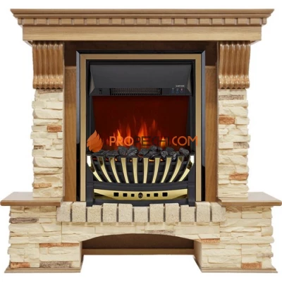 Каминокомплект Royal Flame Pierre Luxe - Дуб / Сланец с очагом Aspen Gold