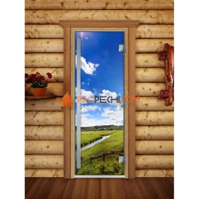 Дверь для бани DoorWood Престиж Фотопечать А092, 2000x800 мм