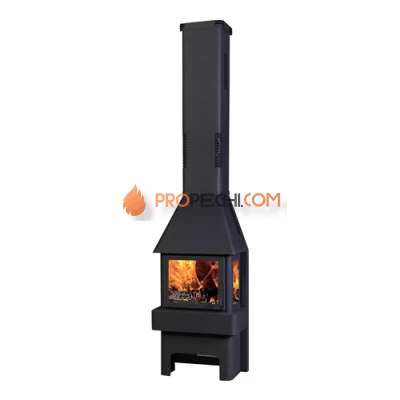 Печь-камин ЭкоКамин Бавария 3 стекла черная