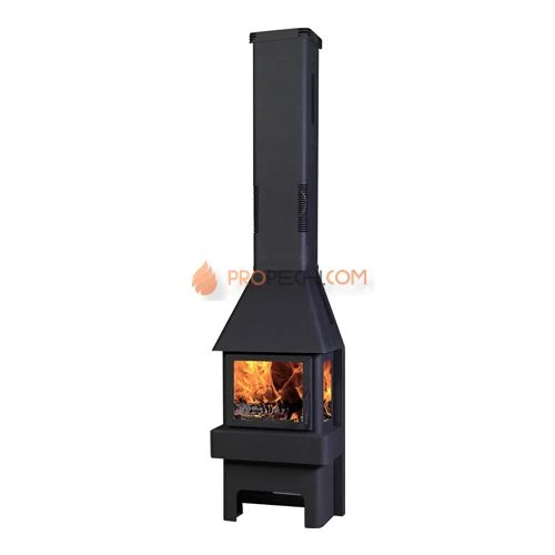 Печь-камин ЭкоКамин Бавария 3 стекла черная