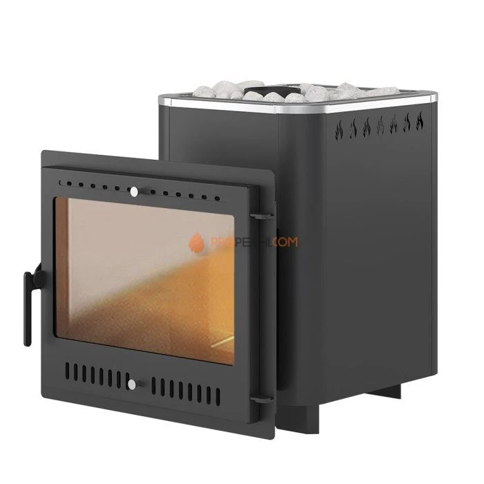 Дровяная печь для бани Везувий Русичъ Антрацит 16 Панорама М 