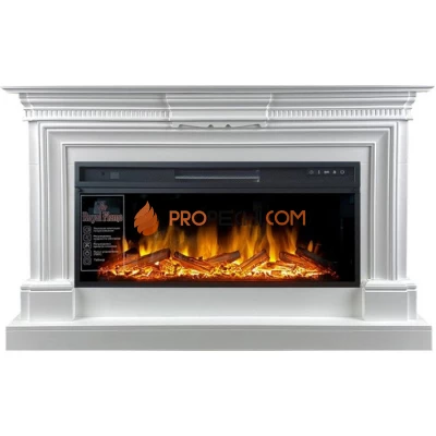 Каминокомплект Royal Flame Chelsea - Белый (Ширина 1350 мм) с очагом Vision 42 LOG LED